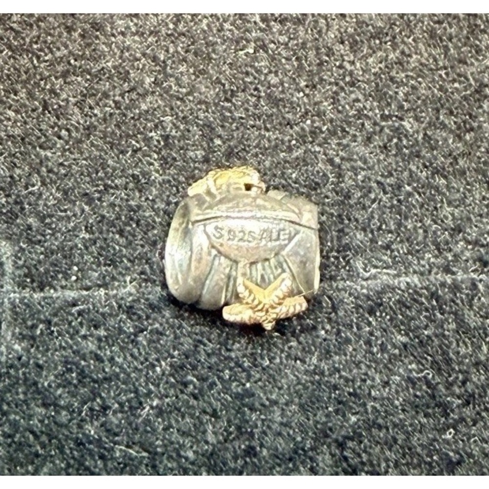 Authentic Pandora SS 925 ALE & 14k SEA SHELL STARFISH Charm 790249 - Retired - Picture 2 of 6